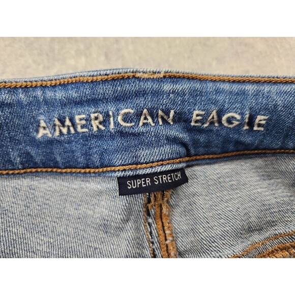 American Eagle Jeans Womens SZ  16 Blue Favorite Boyfriend Super Stretch Bootcut - Picture 6 of 14